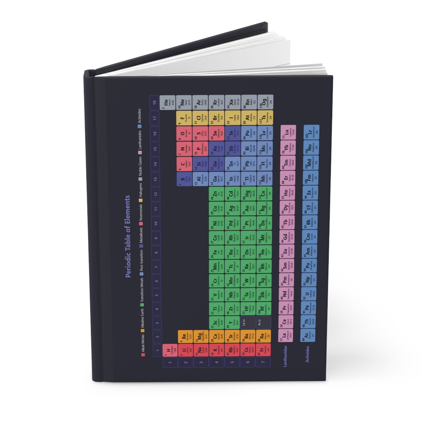 Periodic Table Hardcover Journal for STEM Enthusiasts, Algebra & Geometry Notes, Science Lovers Gift, Student Planner, School Supplies